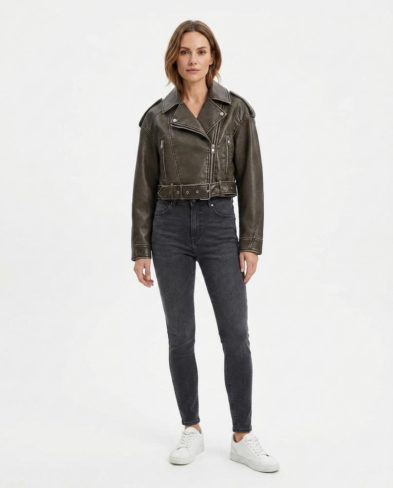 Nord Wear - Yoram | Asymmetrical Belted Leather Jacket Women
