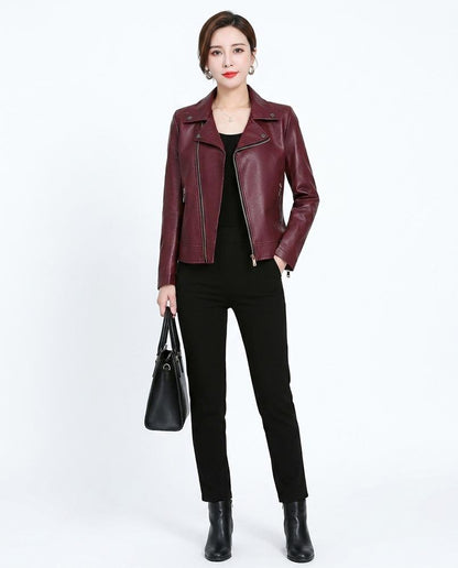 Nord Wear - Nover | Asymmetrical Slim-Fit Leather Jacket Women