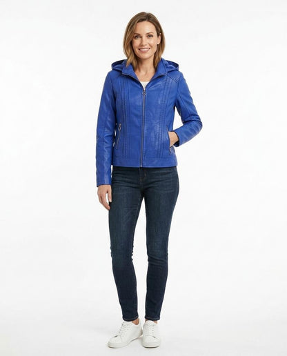 Nord Wear - Ronor | Hooded Fitted Leather Jacket Women