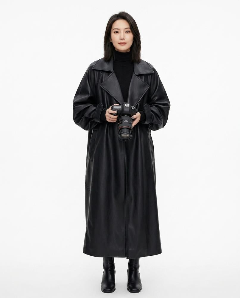 Nord Wear - Selar | Faux Leather Oversized Coat Women