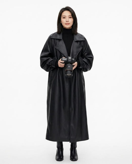 Nord Wear - Selar | Faux Leather Oversized Coat Women