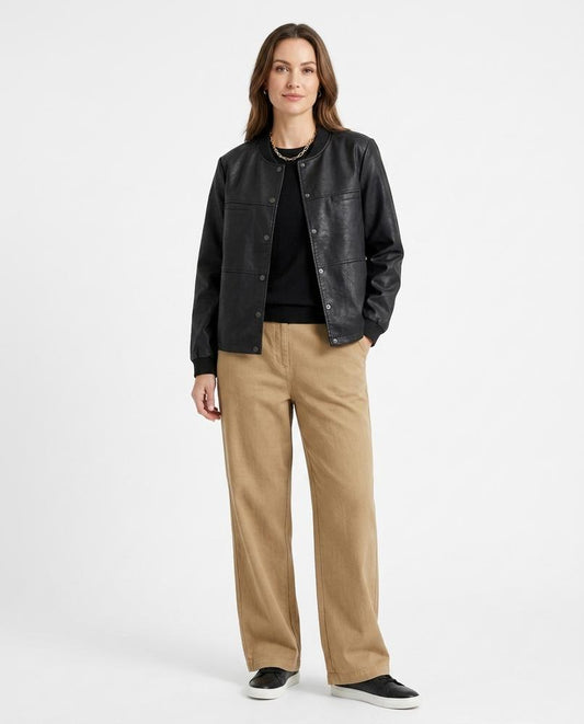 Nord Wear - Romel | Faux-Leather Collarless Jacket Women